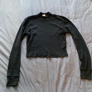 Aritzia TNA waffle cropped turtleneck